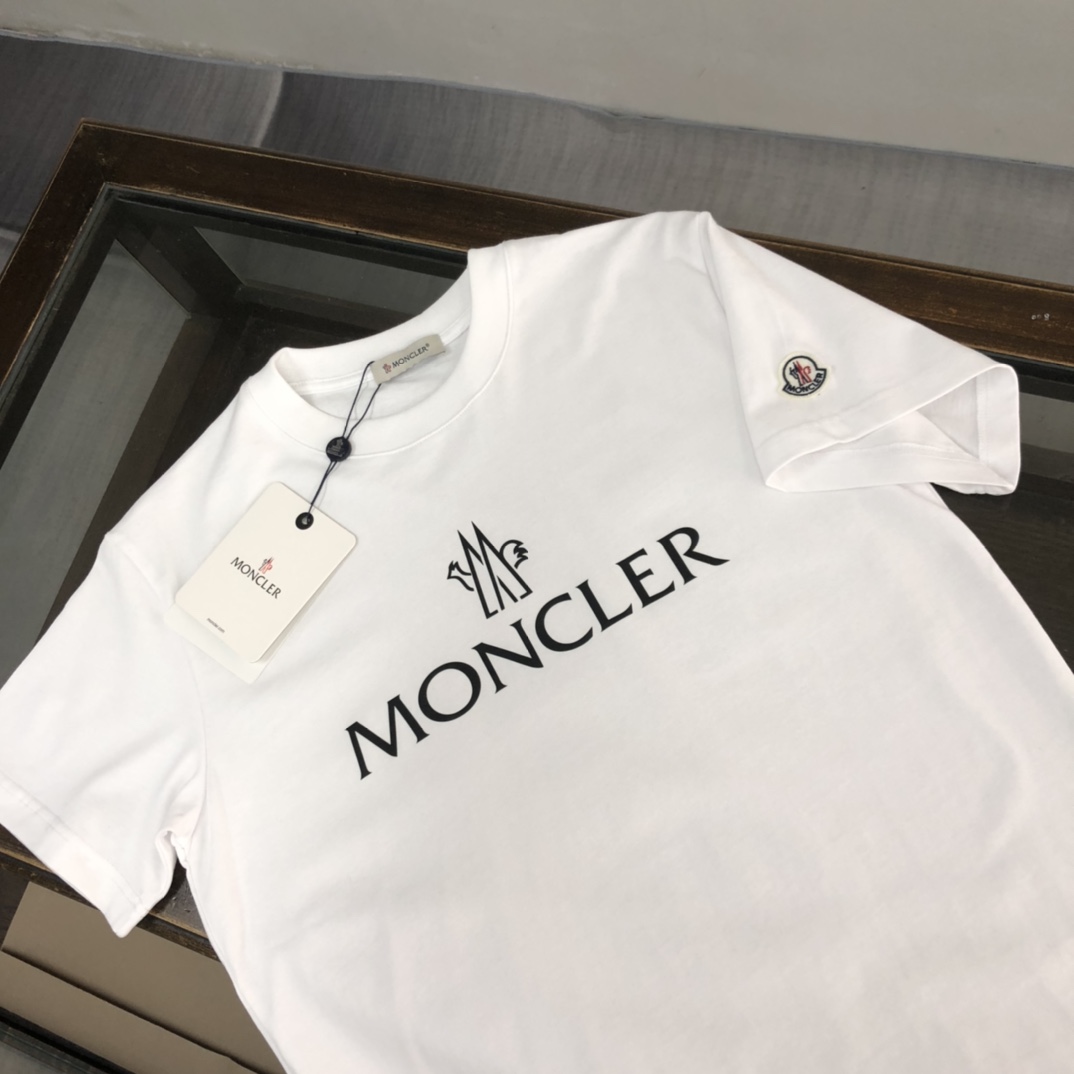 MONCLER モンクレール　2023　半袖シャツ　Tシャツ　長く着て変形しにくい　シンプルの風格　ファッション　かっこいい　白　黒　男女兼用