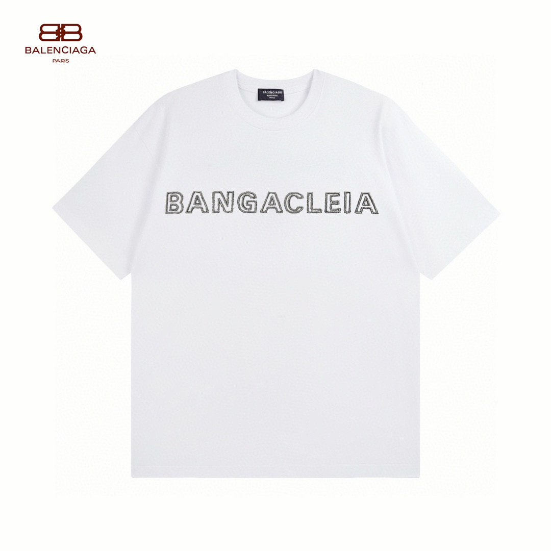 【2024】BALENCIAGA/バレンシアガ 23新作中空立体刺繡カジュアル丸首半袖Tee