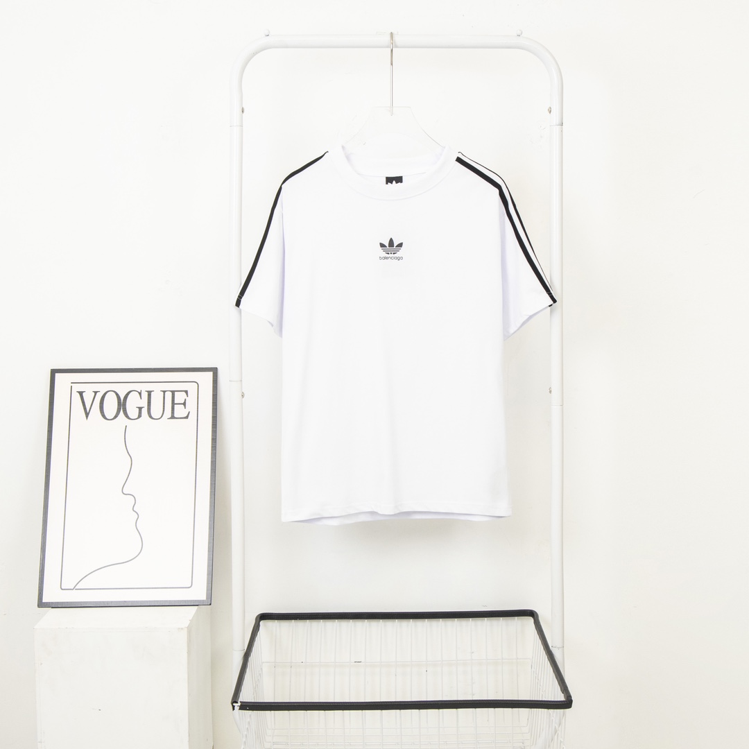 【2024】balenciaga BLCG＆addidas コラボアルファベット刺繡Tシャツ