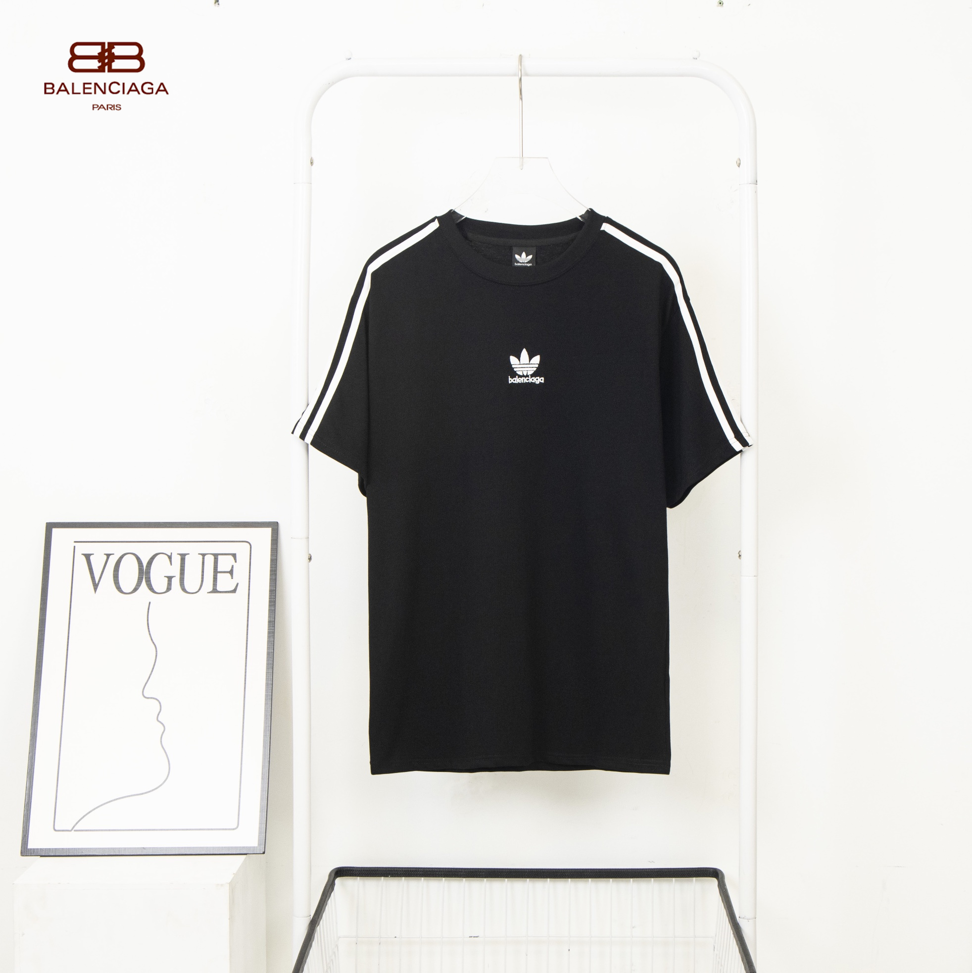 【2024】balenciaga BLCG＆addidas コラボアルファベット刺繡Tシャツ