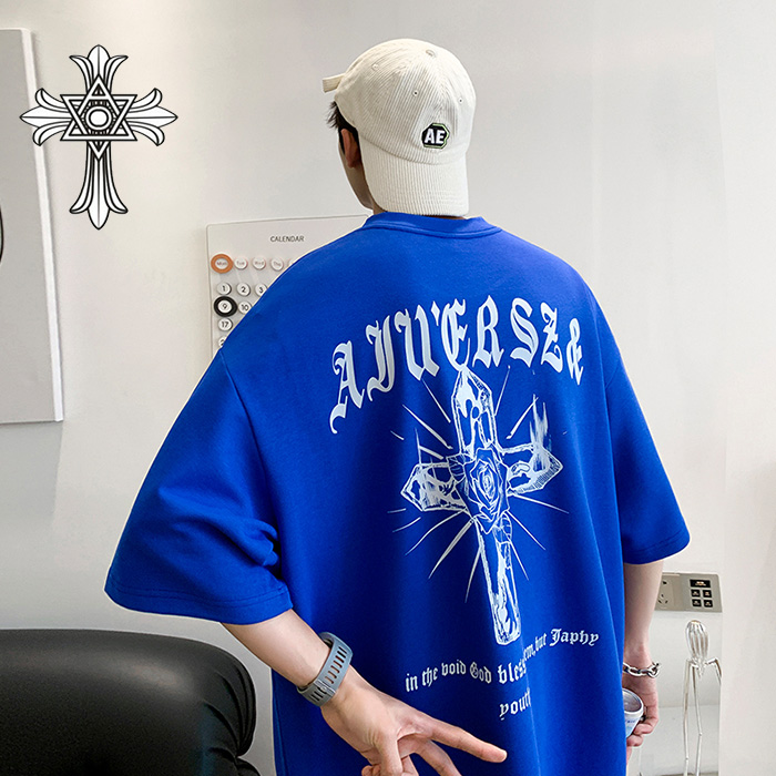 2023chrome hearts/クロムハーツサンスクリットカジュアル半袖 ゆったり男女カップルTシャツです