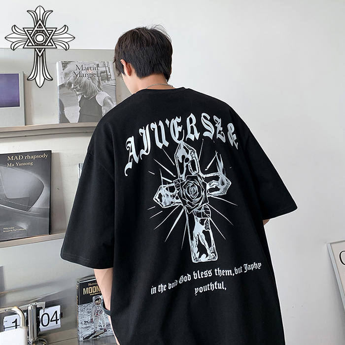 2023chrome hearts/クロムハーツサンスクリットカジュアル半袖 ゆったり男女カップルTシャツです