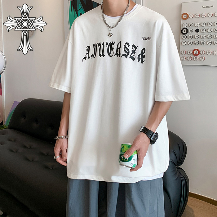 2023chrome hearts/クロムハーツサンスクリットカジュアル半袖 ゆったり男女カップルTシャツです