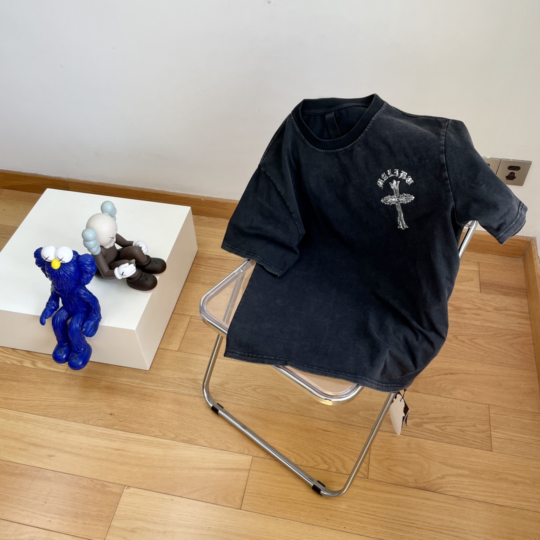 クロムハーツChrome Hearts古い水洗夜光ロゴプリント半袖