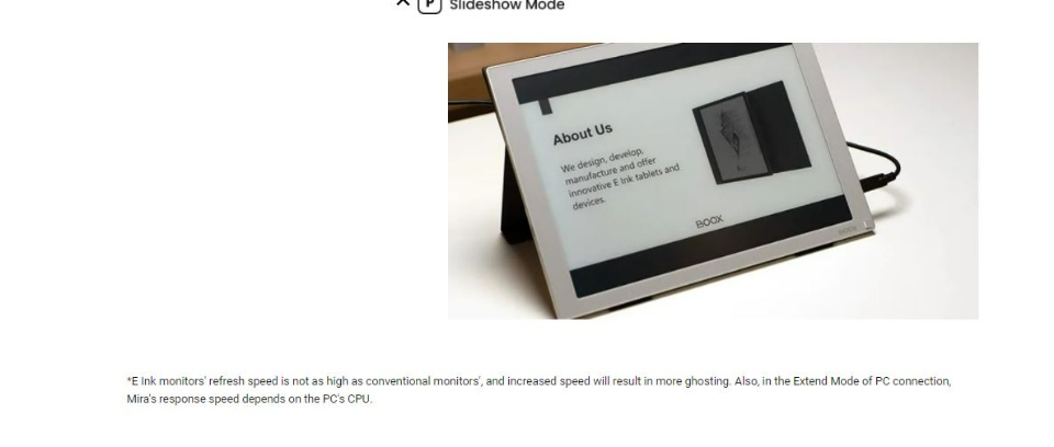 BOOX Mira 13.3インチ E Inkモニター 本体 Onyx BOOX Mira 13.3 inch E Ink Monitor with Type-C & Mini HDMI Ports