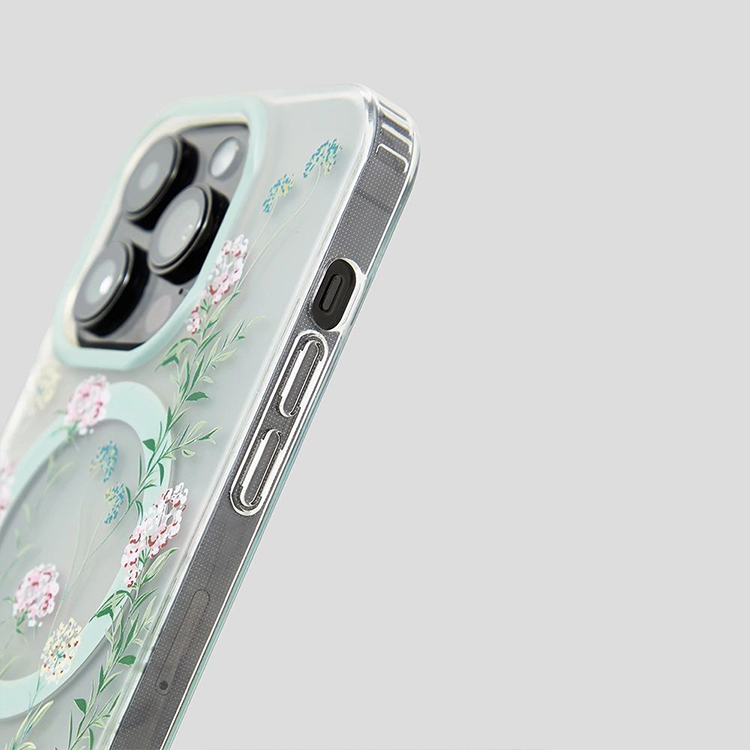 フローラル花柄クリア magsafe対応iPhoneケース