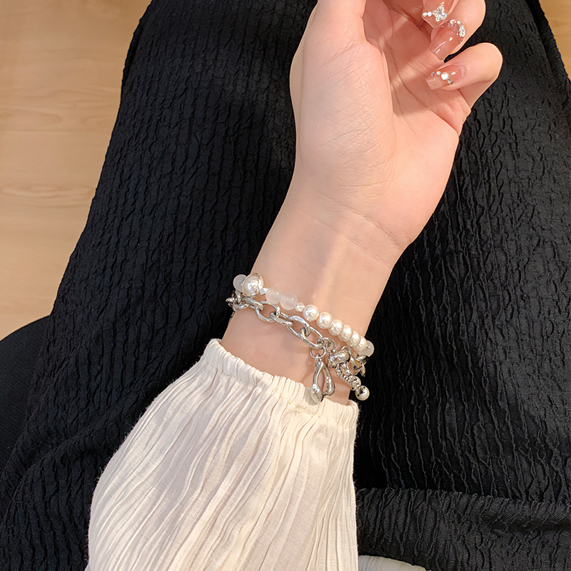 クリスタル＆パールブレスレット Apple Watchバンド