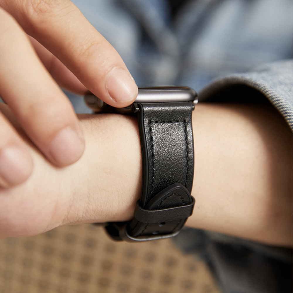 レトロ牛革シリコーンApple Watchバンド