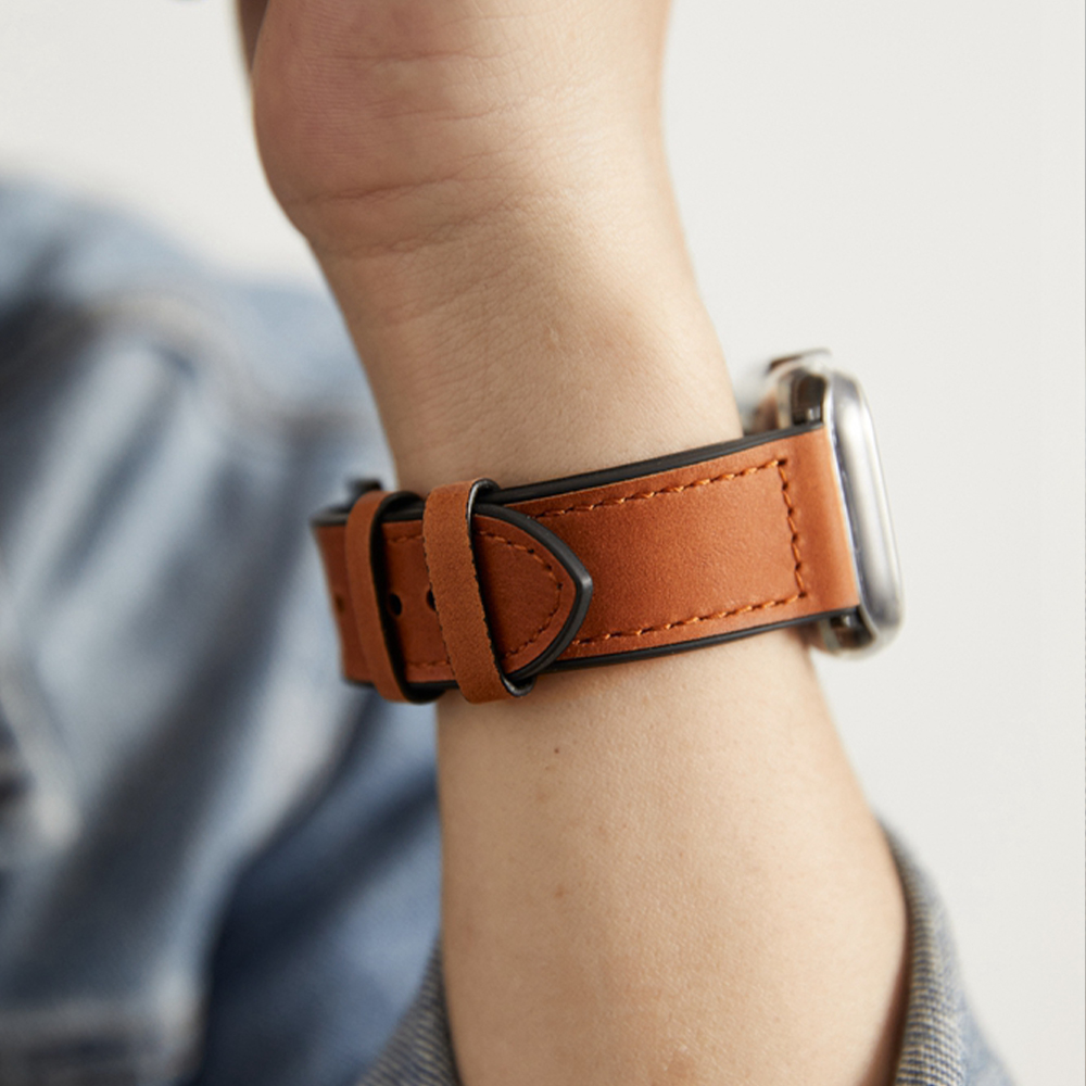 レトロ牛革シリコーンApple Watchバンド