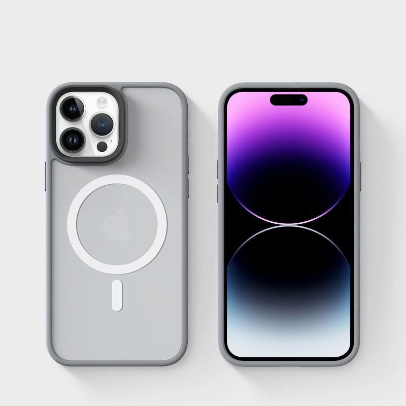 フロスト透明 耐衝撃MagSafe対応iPhoneケース-hmcase