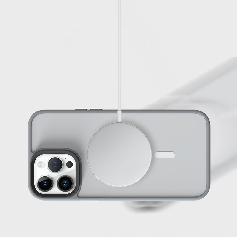 フロスト透明 耐衝撃MagSafe対応iPhoneケース-hmcase