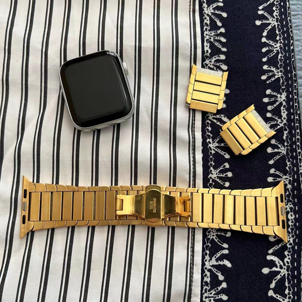 ステンレスApple Watchリンクブレスレットバンド-hmcase