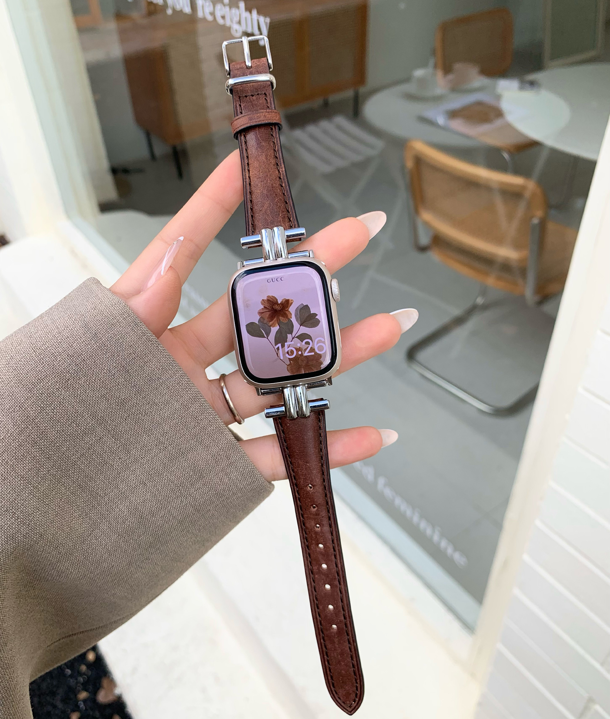 レトロ本革メタルバックルApple Watchバンド-hmcase