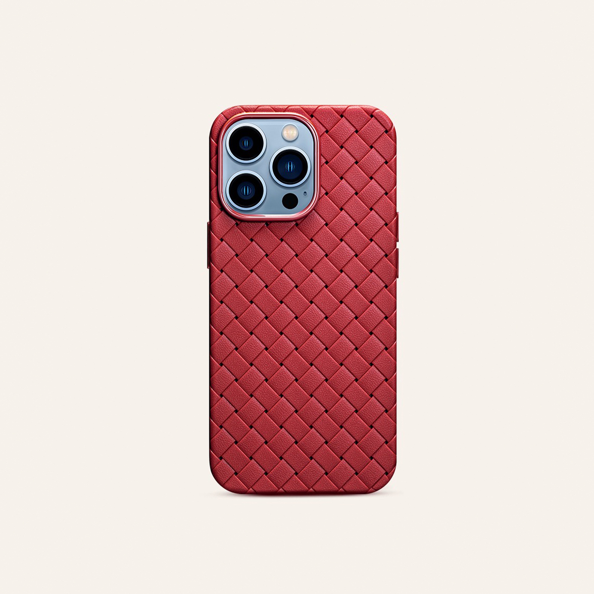 高級クラシック編み込みレザー iPhoneケース-hmcase