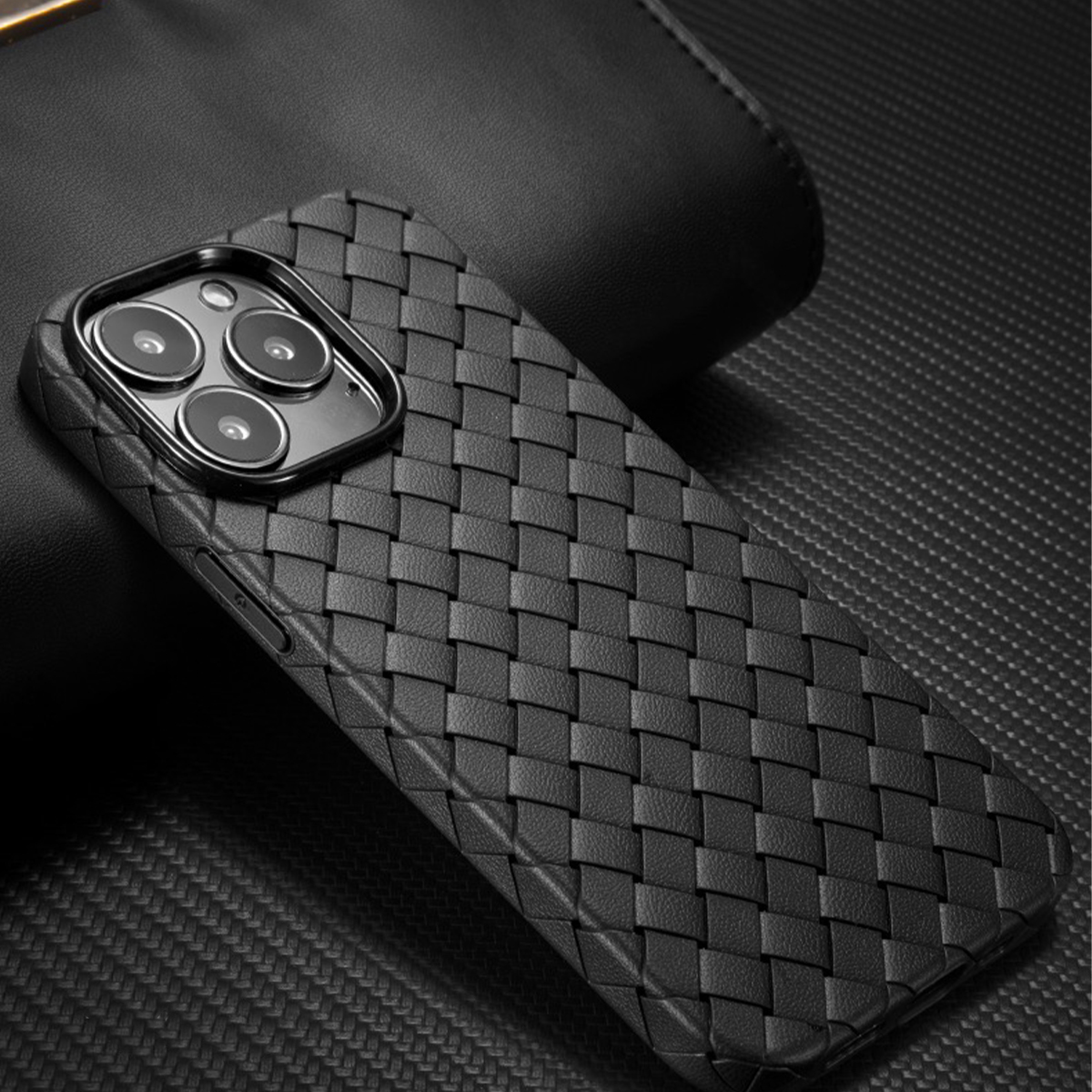 高級クラシック編み込みレザー iPhoneケース-hmcase