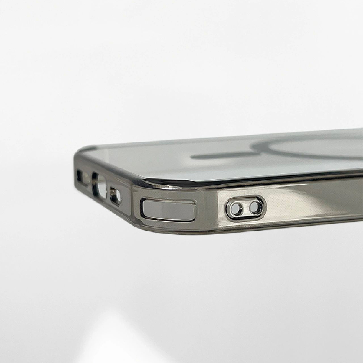 Magsafe対応 高透明・黄変防止クリアケース(ステルスブラック)-hmcase