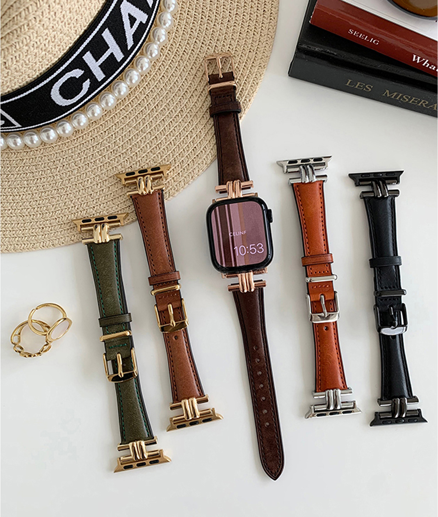 レトロ本革メタルバックルApple Watchバンド-hmcase