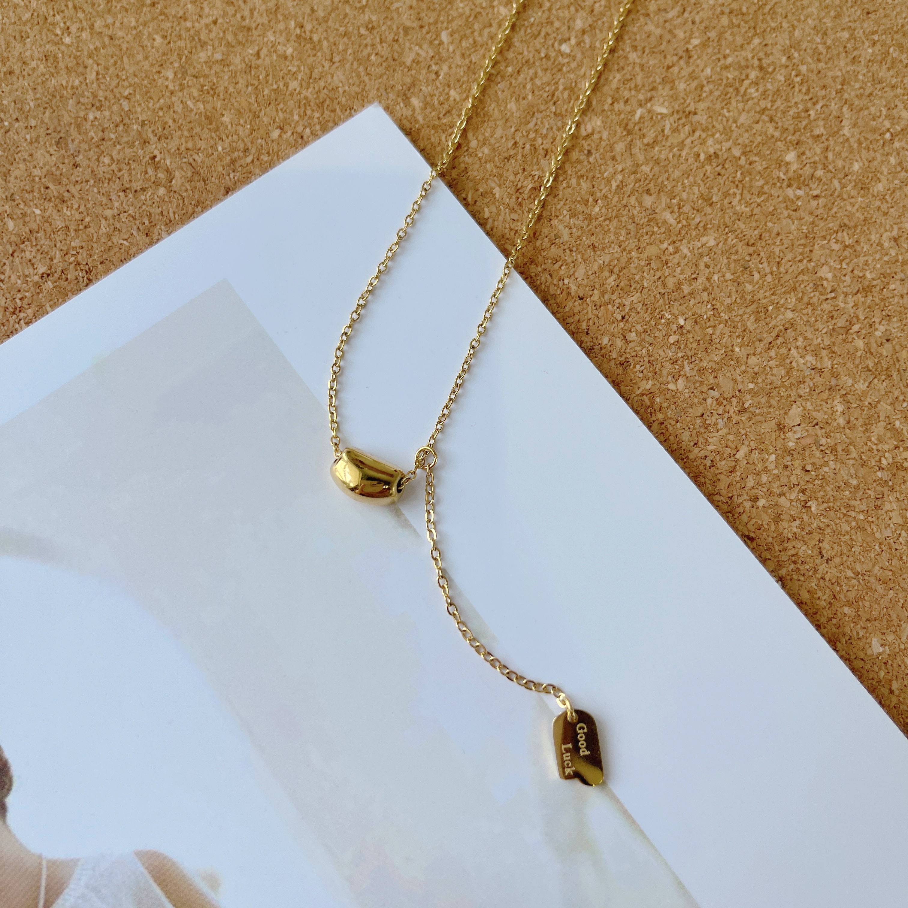 幸运许愿豆金项链