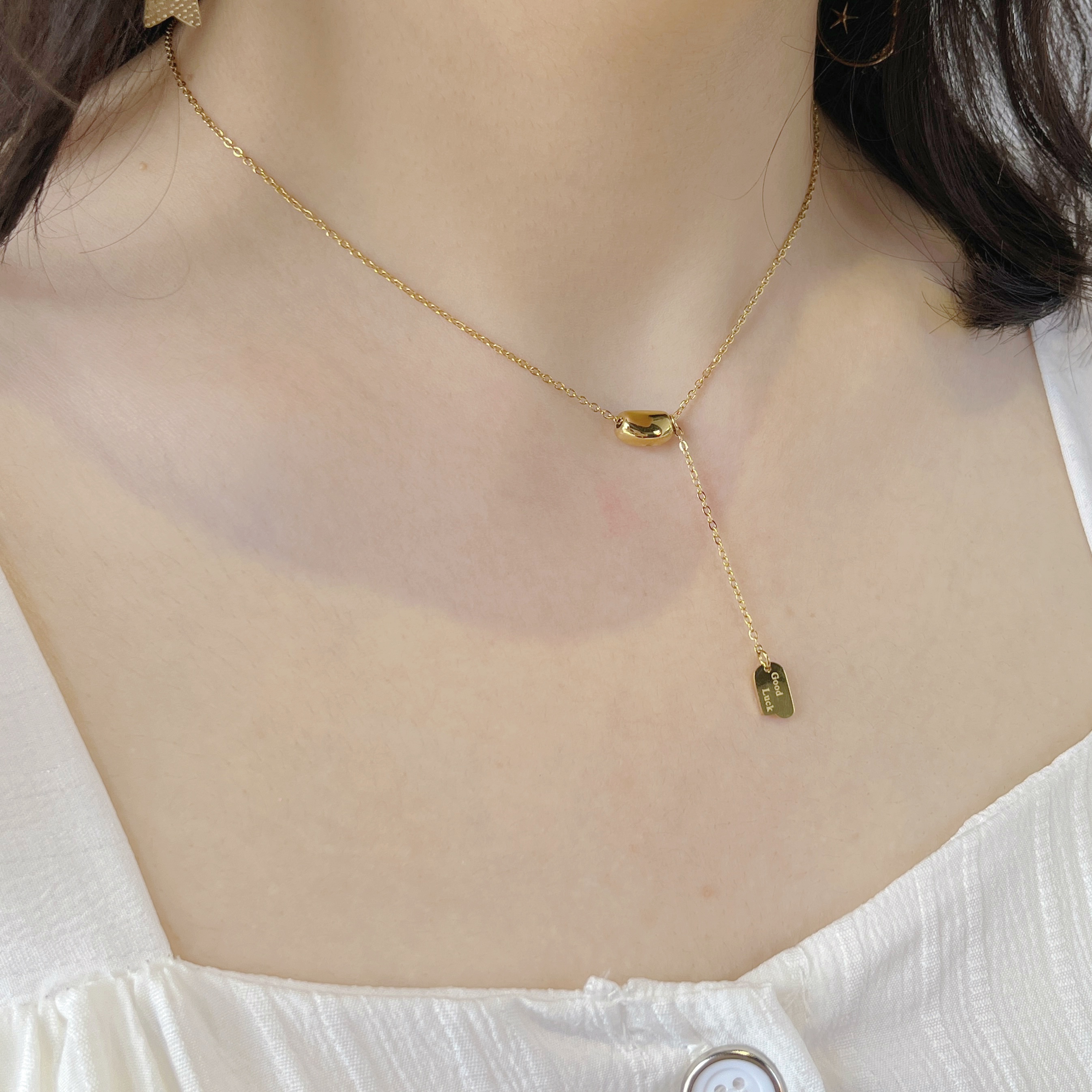 幸运许愿豆金项链