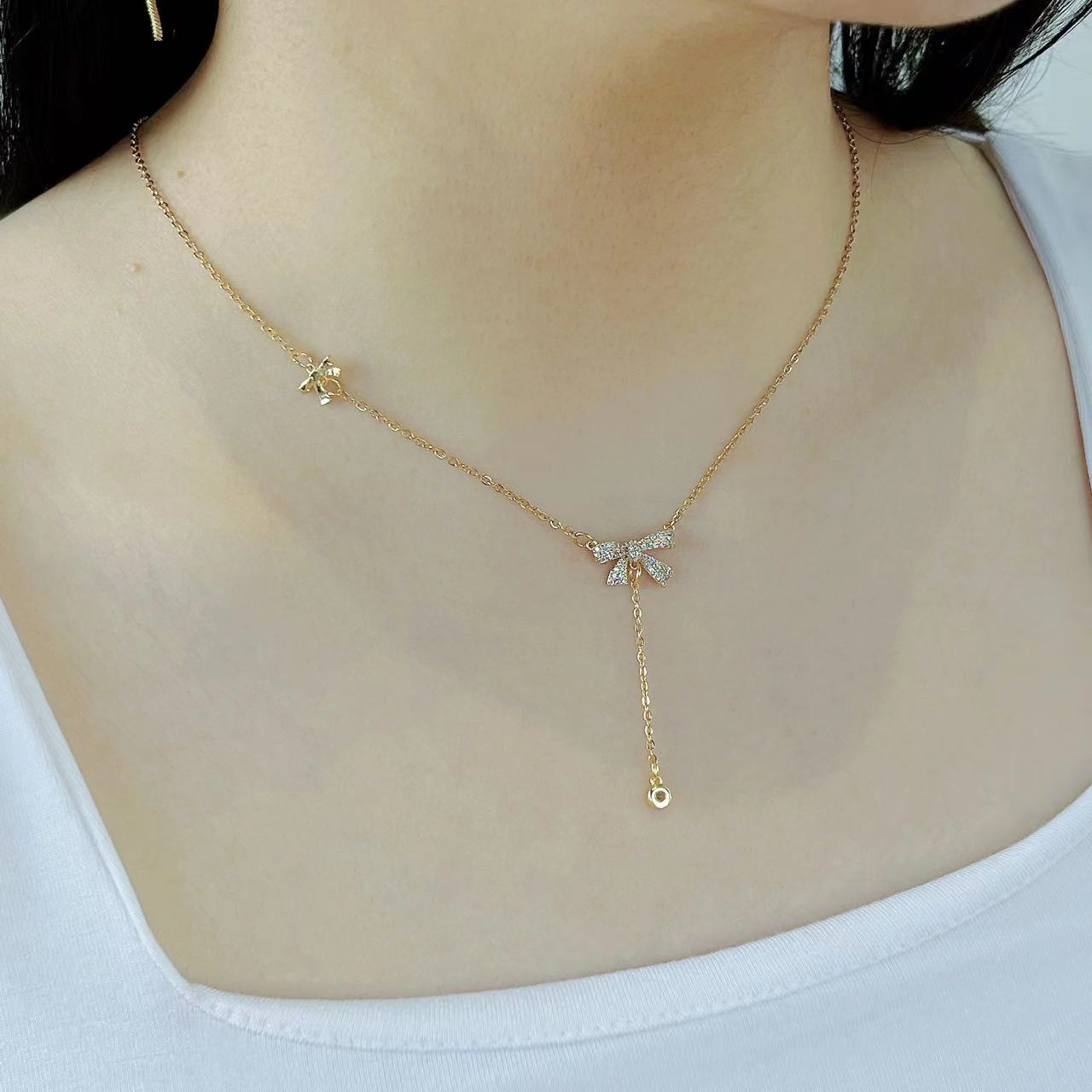 細閃蝴蝶結項鍊