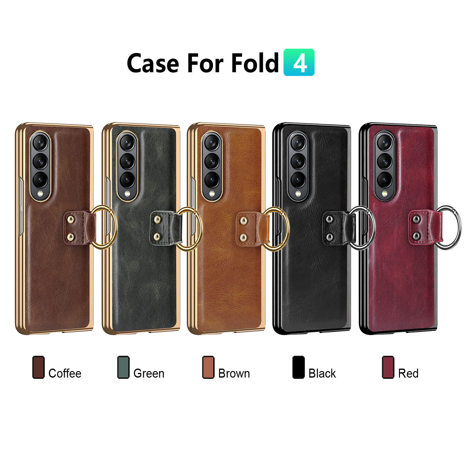 เหมาะสำหรับ Samsung Z Fold4/3 เคสโทรศัพท์มือถือแหวนแฟชั่นระดับไฮเอนด์