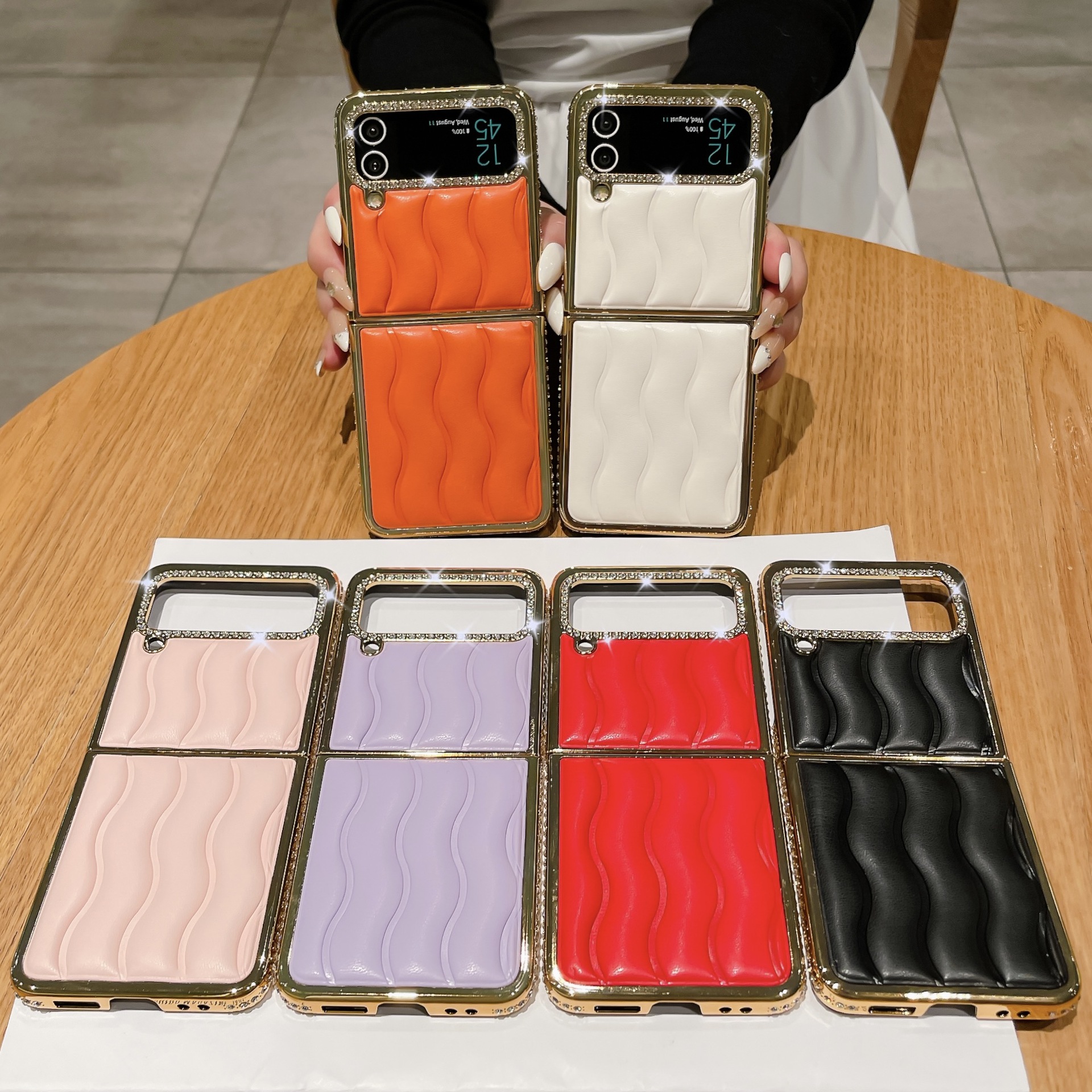 สำหรับ Samsung Z Flip4/3 ซองโทรศัพท์หนังแฟชั่นระดับพรีเมียม