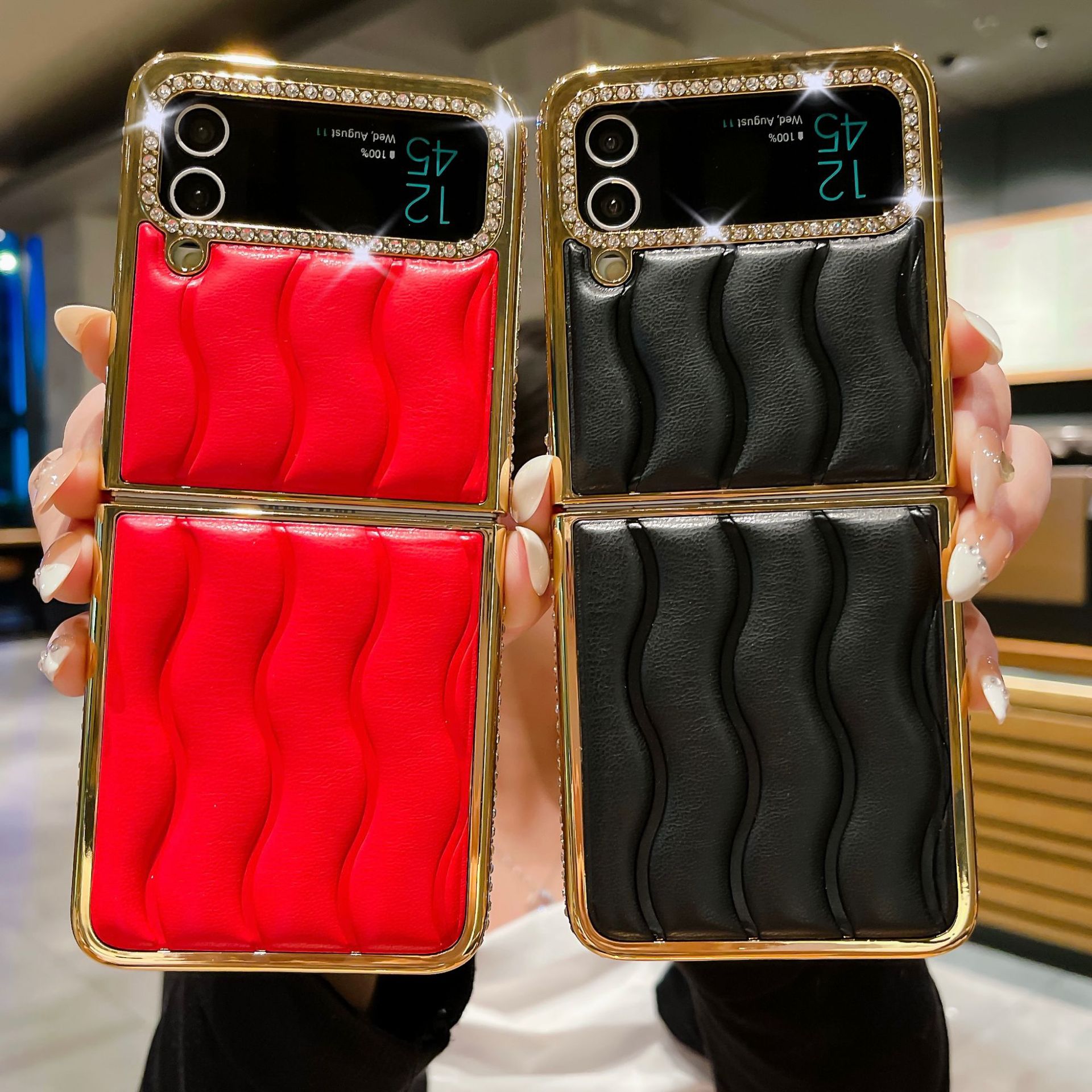 สำหรับ Samsung Z Flip4/3 ซองโทรศัพท์หนังแฟชั่นระดับพรีเมียม