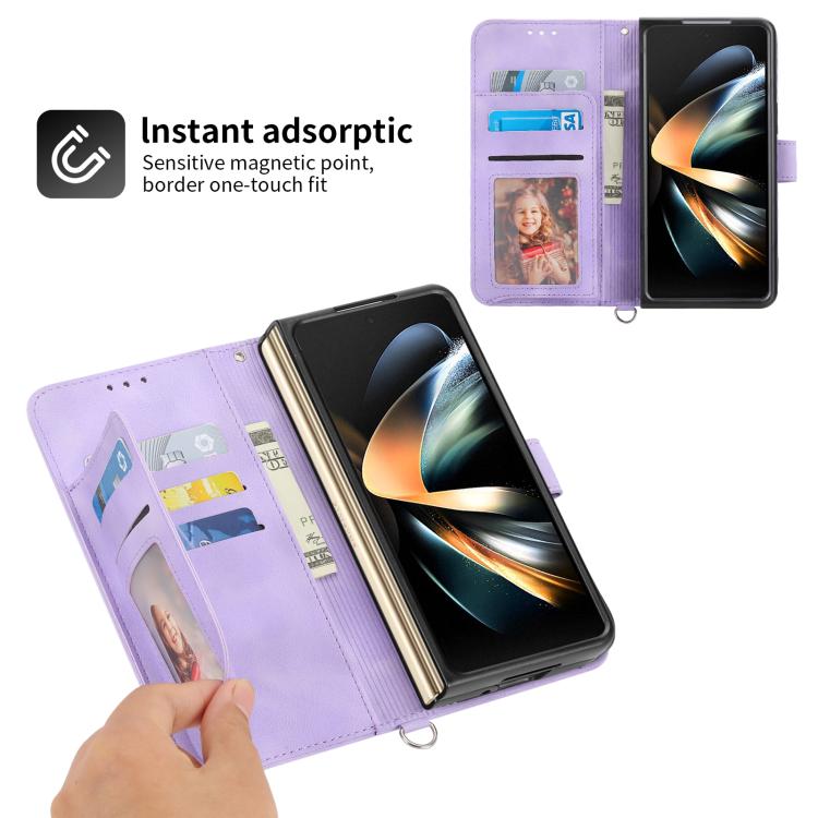 เคสมือถือเหมาะสำหรับ Samsung Z Fold4/3 ลายพิมพ์ที่สามารถใช้เป็นกระเป๋าสตางค์ได้