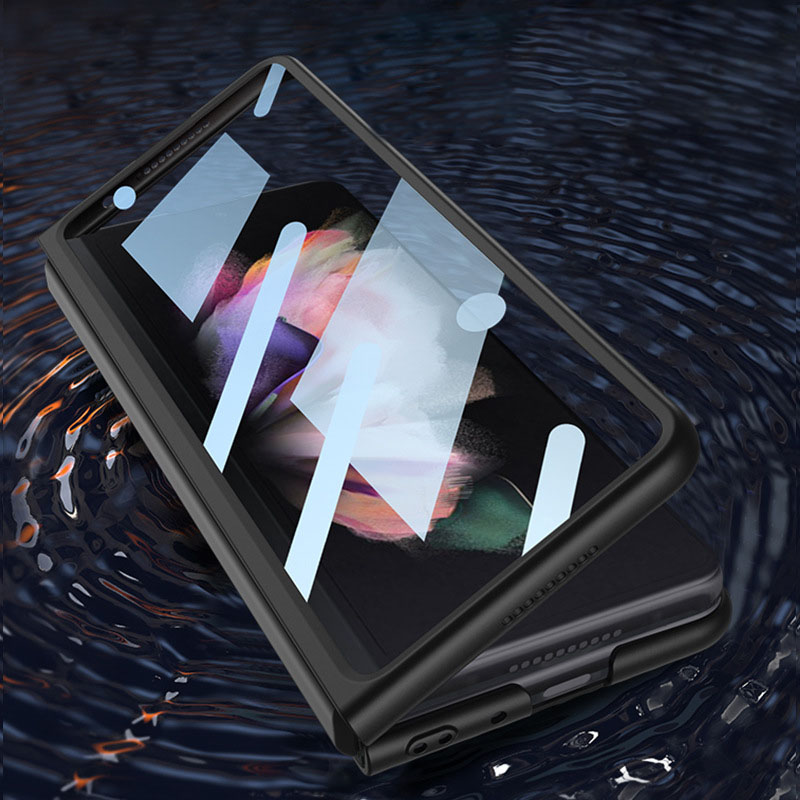 ใช้ได้กับ Samsung Z Fold4/3 แฟชั่นเปลือกฟิล์มรวมโทรศัพท์มือถือเคสป้องกัน