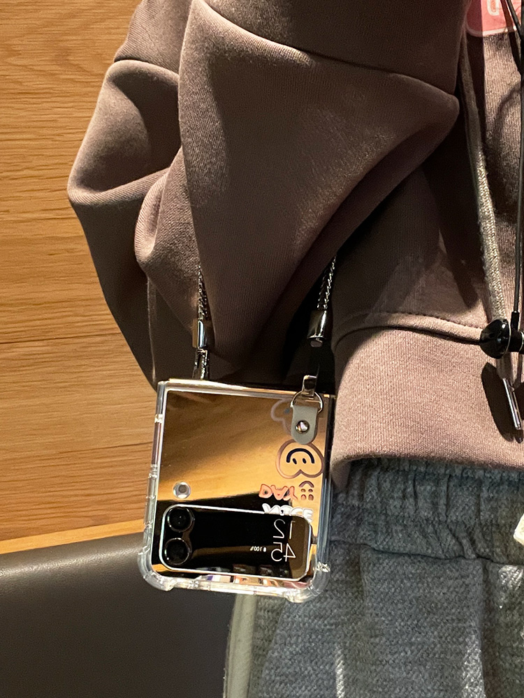 เหมาะสำหรับ Samsung Z Flip4/3 ผลิตภัณฑ์ใหม่กระจกแต่งหน้าเคสโทรศัพท์มือถือป้องกันการตก