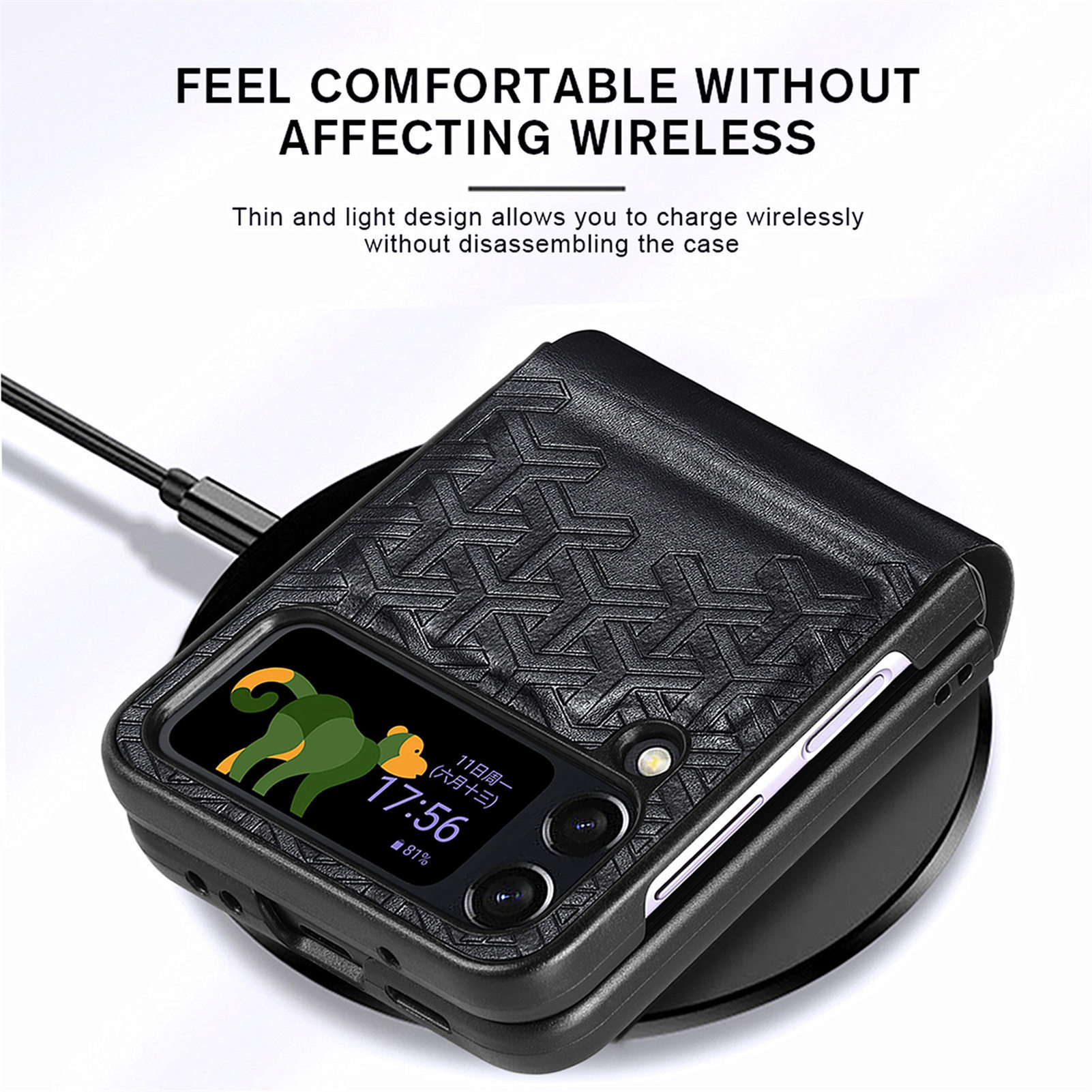 เหมาะสำหรับ Samsung Z Flip4/3 Business เคสโทรศัพท์กันกระแทกแบบนูน