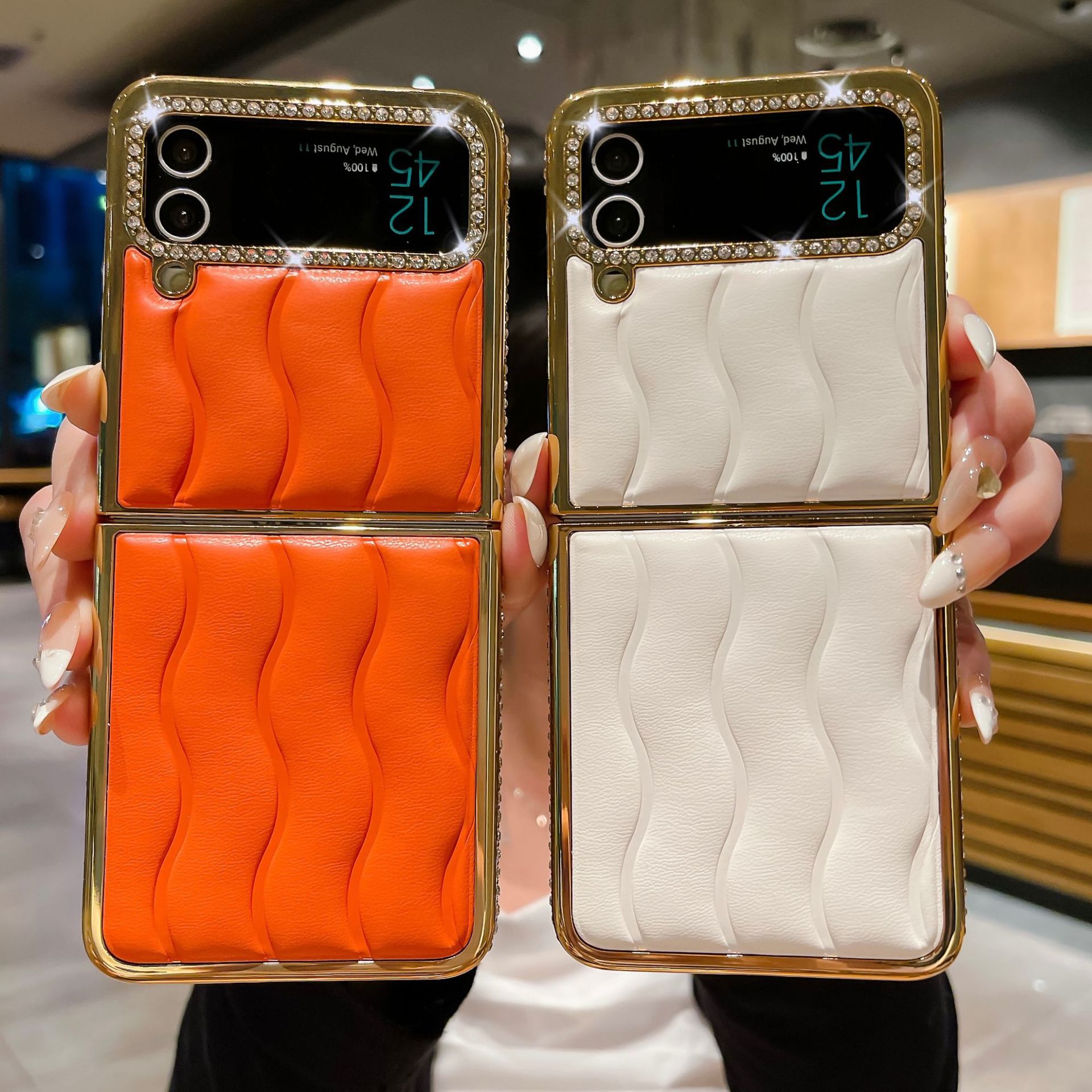 สำหรับ Samsung Z Flip4/3 ซองโทรศัพท์หนังแฟชั่นระดับพรีเมียม