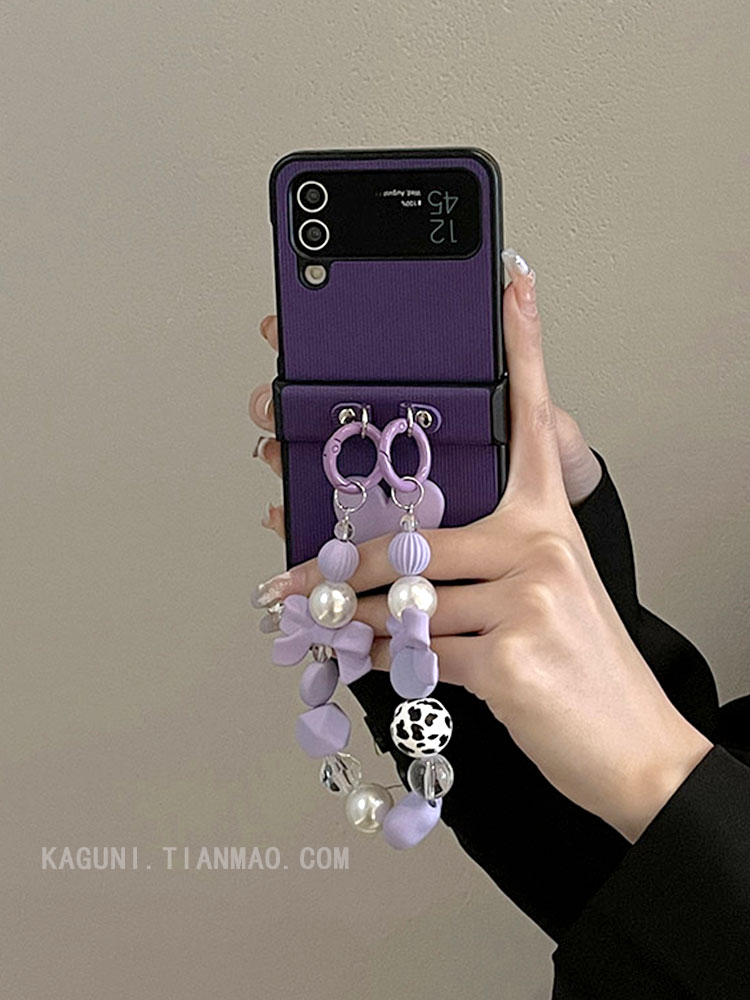 เหมาะสำหรับ Samsung Z Flip3/4 เคสโทรศัพท์โซ่รักแฟชั่นใหม่