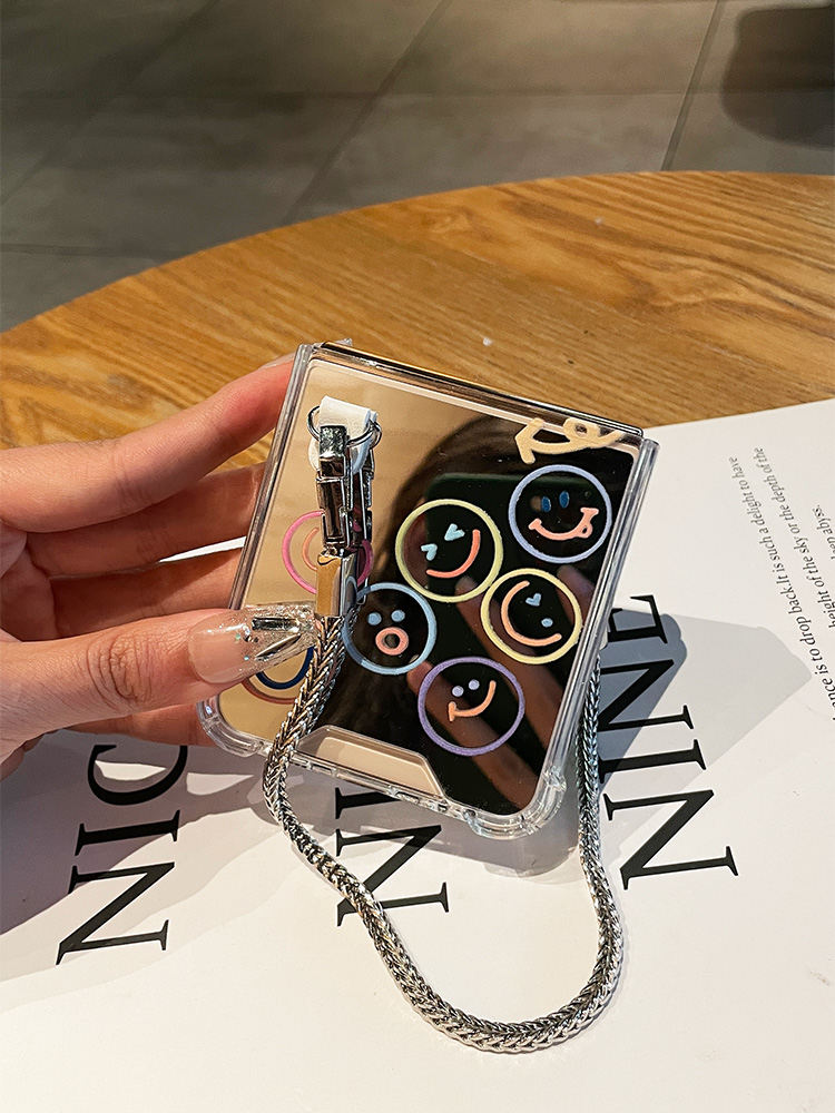 เหมาะสำหรับ Samsung Z Flip4/3 ผลิตภัณฑ์ใหม่กระจกแต่งหน้าเคสโทรศัพท์มือถือป้องกันการตก