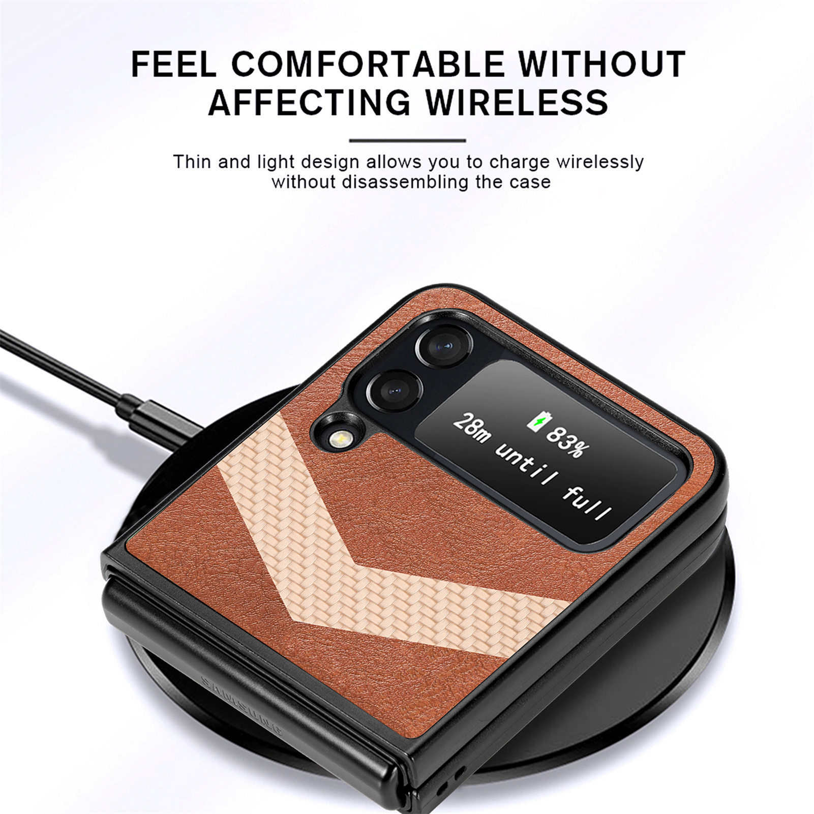 เหมาะสำหรับ Samsung Z Flip4/3 เคสโทรศัพท์สีตัดกันแฟชั่นใหม่