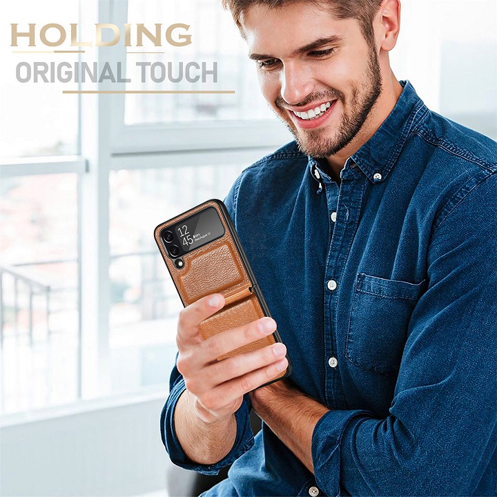 เคสโทรศัพท์หนังคุณภาพสูงสำหรับ Samsung Z Flip3/4