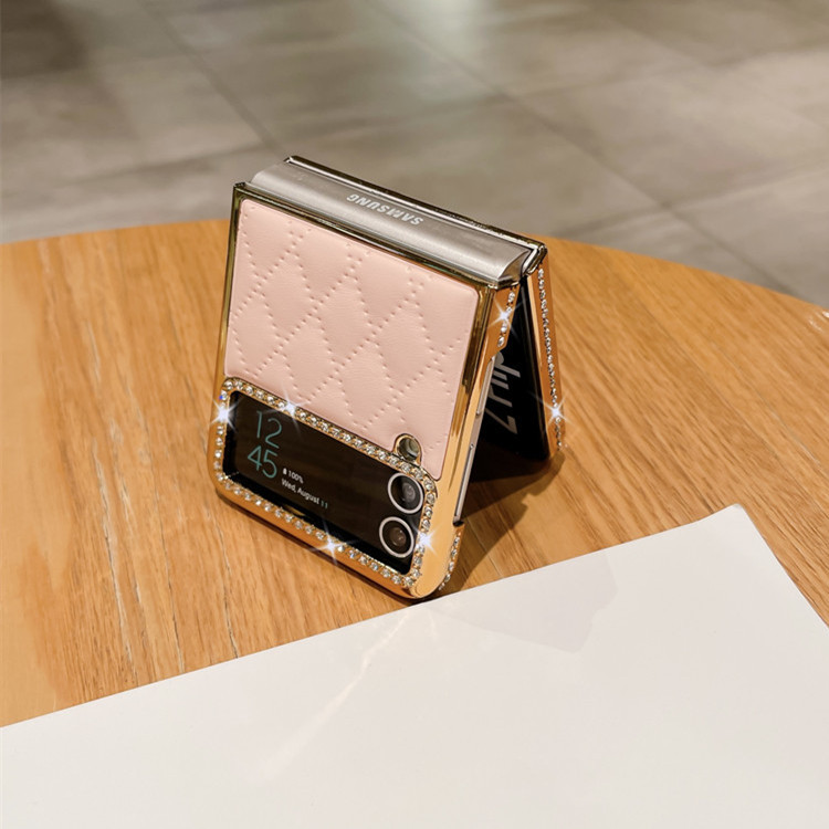 เหมาะสำหรับ Samsung Z Flip4/3 เคสโทรศัพท์กันกระแทกแฟชั่นหรูหราใหม่