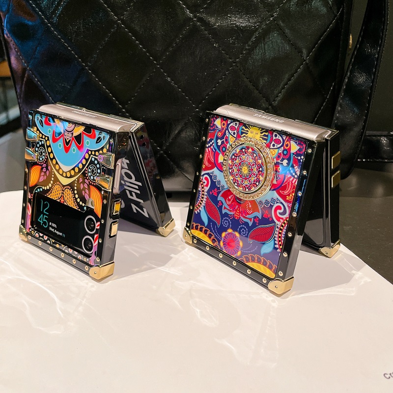 เข้ากันได้กับ Samsung Z Flip3/4 Ethnic Style Totem All-Inclusive เคสโทรศัพท์ถุงลมนิรภัยกันกระแทก