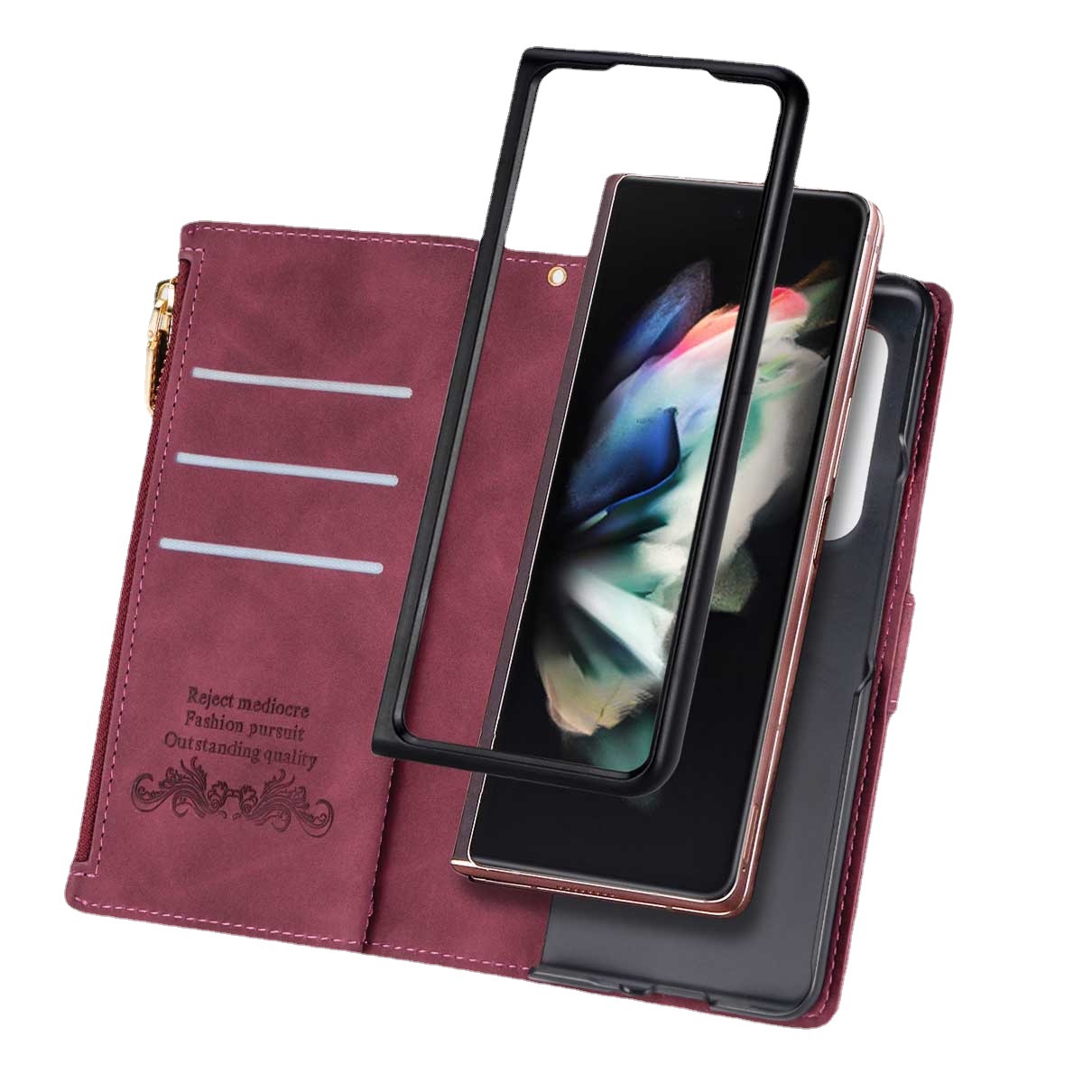 เหมาะสำหรับ Samsung Z Flip4/3 เคสโทรศัพท์หนังแฟชั่นใหม่