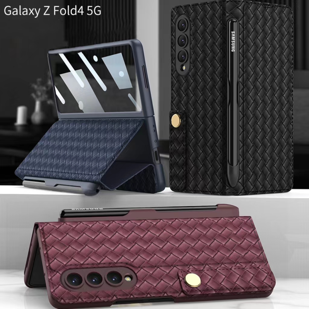 เคสโทรศัพท์มือถือรวมทุกอย่างหนังสไตล์ธุรกิจส่วนบุคคลสำหรับ Samsung Z Flip4/3