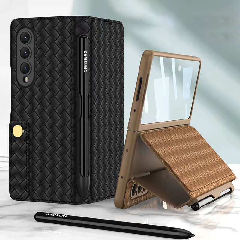 เคสโทรศัพท์มือถือรวมทุกอย่างหนังสไตล์ธุรกิจส่วนบุคคลสำหรับ Samsung Z Flip4/3