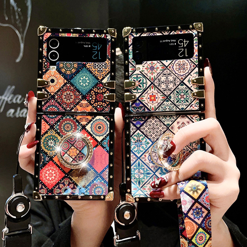 New Ring Luxury Kickstand Case for Samsung Galaxy Z Flip4 Flip3 5G