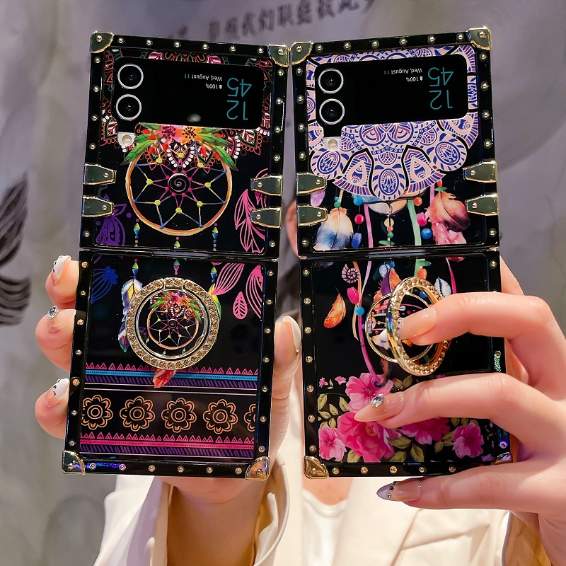 เข้ากันได้กับ Samsung Z Flip3/4 Ethnic Style Totem All-Inclusive เคสโทรศัพท์ถุงลมนิรภัยกันกระแทก