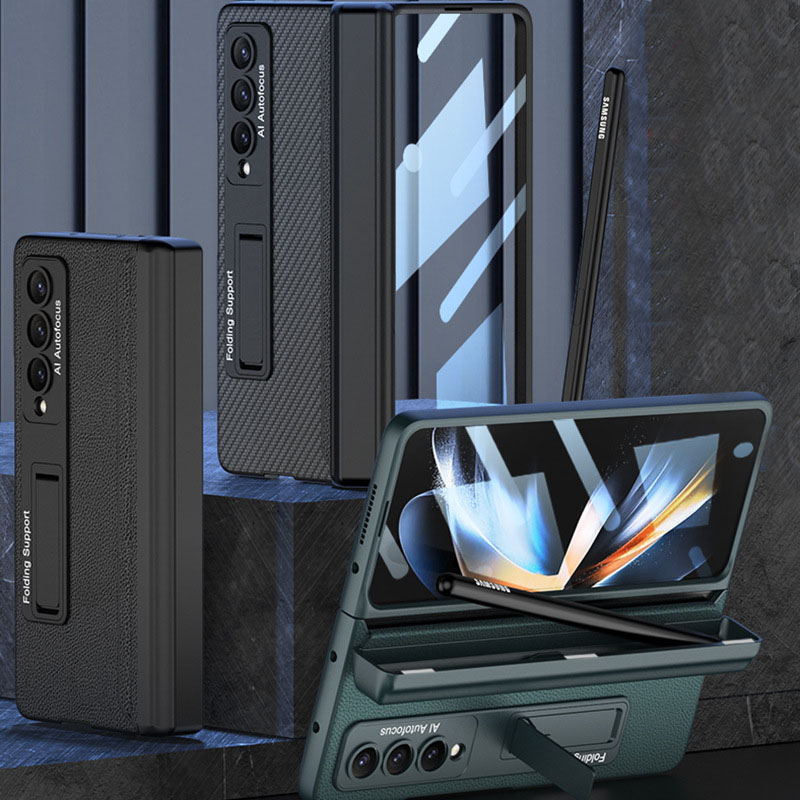 เหมาะสำหรับ Samsung Z Fold4/3 เคสป้องกันโทรศัพท์มือถือสำหรับธุรกิจระดับไฮเอนด์ใหม่