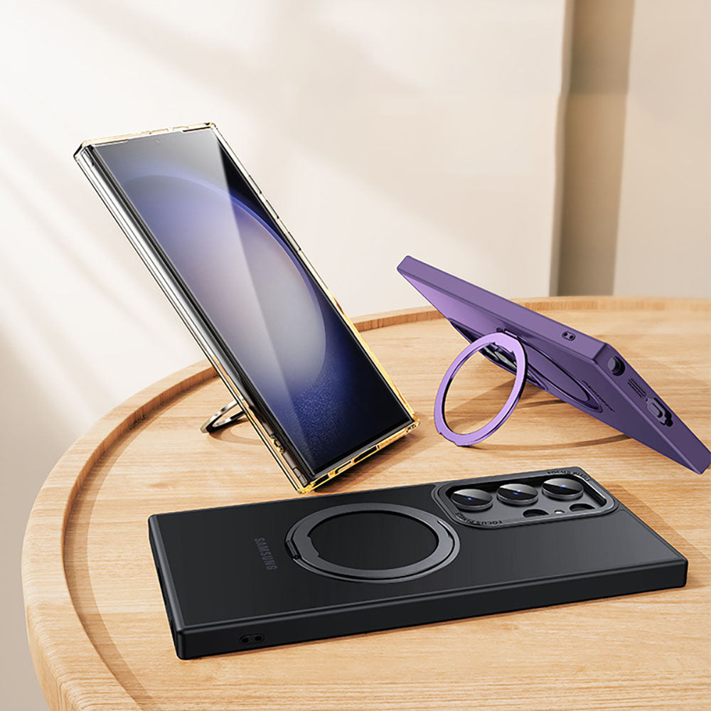 เหมาะสำหรับเคสโทรศัพท์มือถือตัวยึดที่มองไม่เห็น Samsung S23 series รองรับการชาร์จแบบไร้สาย