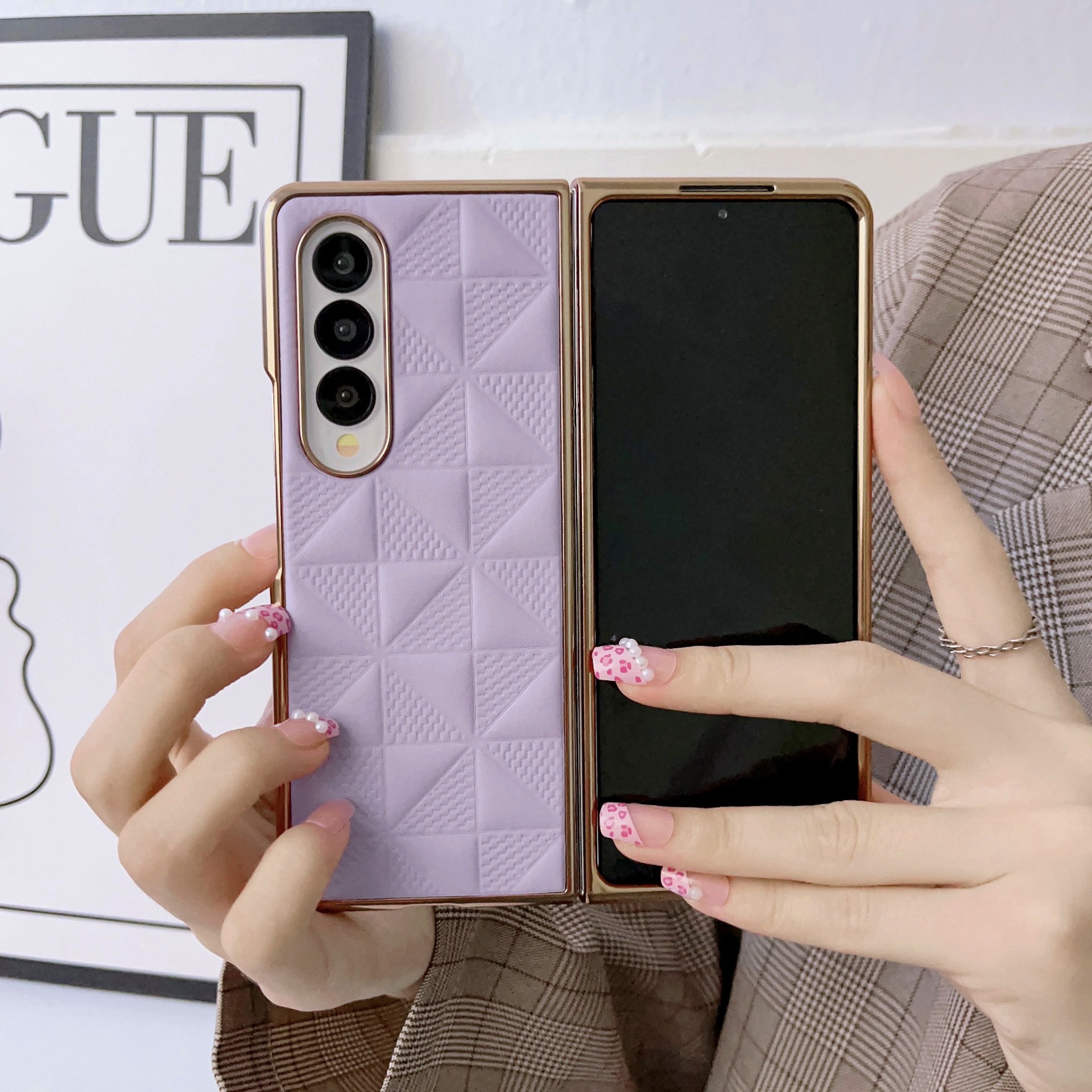 เหมาะสำหรับ Samsung Z Fold4/3 เคสโทรศัพท์มือถือป้องกันการหล่นแฟชั่นใหม่