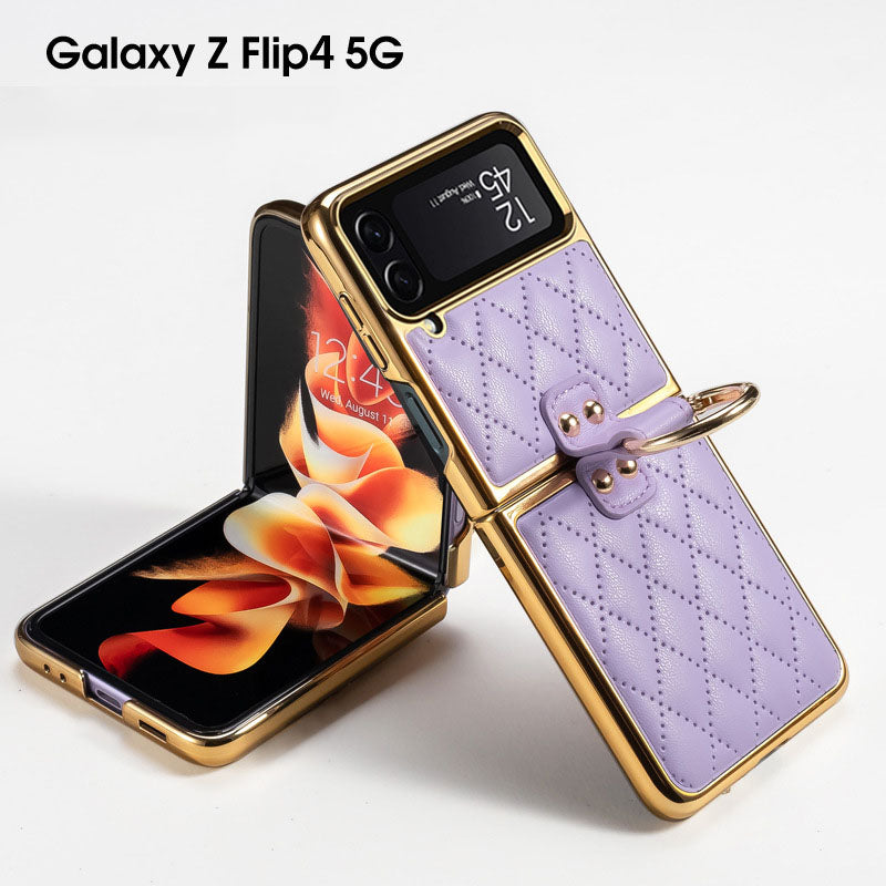Luxury Leather Electroplating Diamond Protective Cover For Samsung Gal