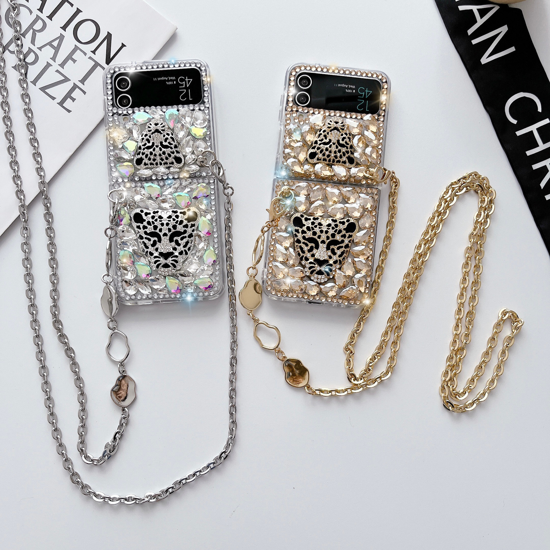 เคสโทรศัพท์หัวเสือดาวแฟชั่นใหม่สำหรับ Samsung Z Flip4/3