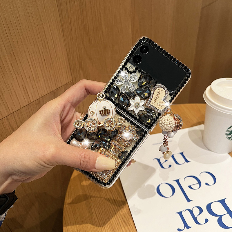 สำหรับ Samsung Z Flip3/4 เคสโทรศัพท์เพชรแฟชั่น