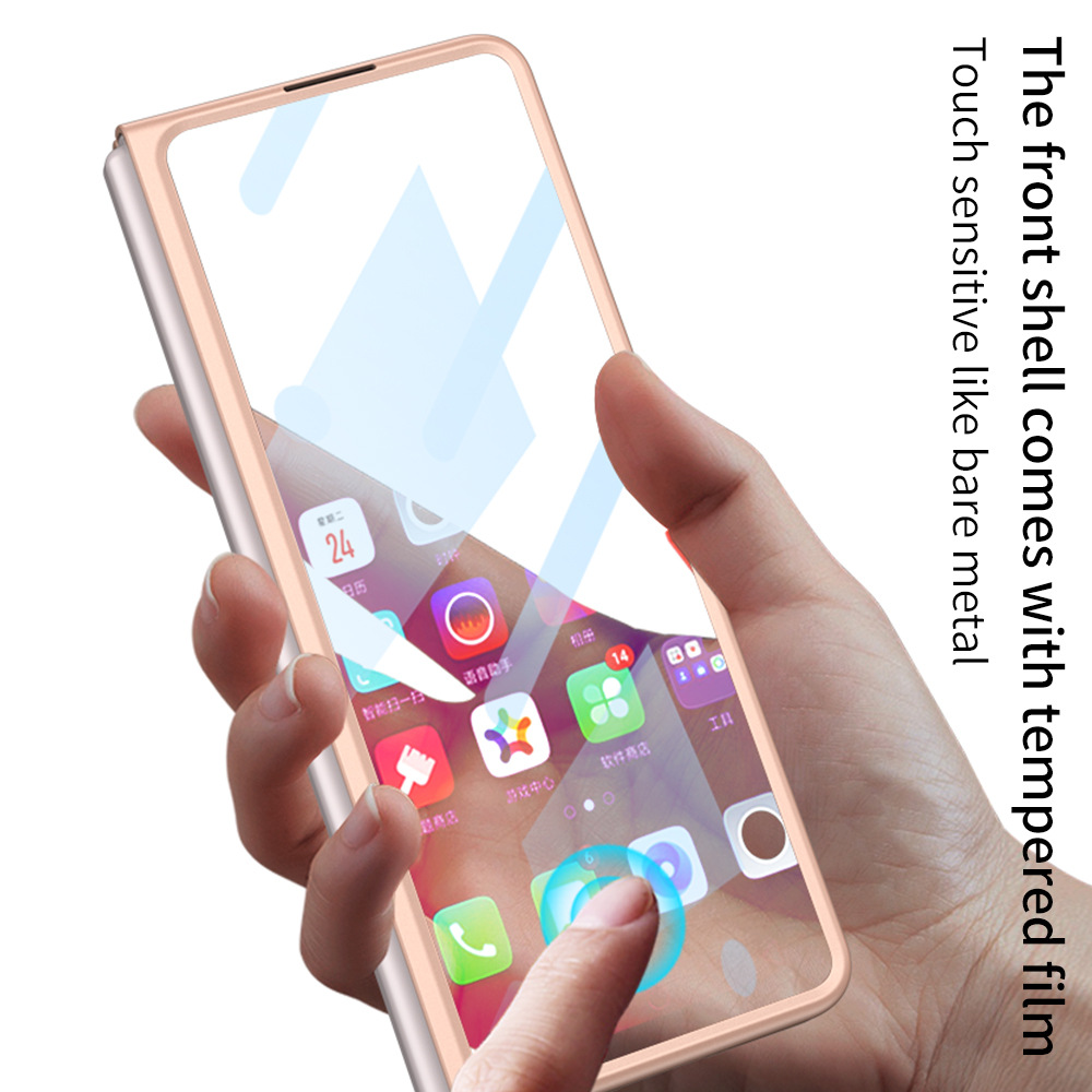 ใช้ได้กับ Samsung Z Fold4/3 แฟชั่นเปลือกฟิล์มรวมโทรศัพท์มือถือเคสป้องกัน